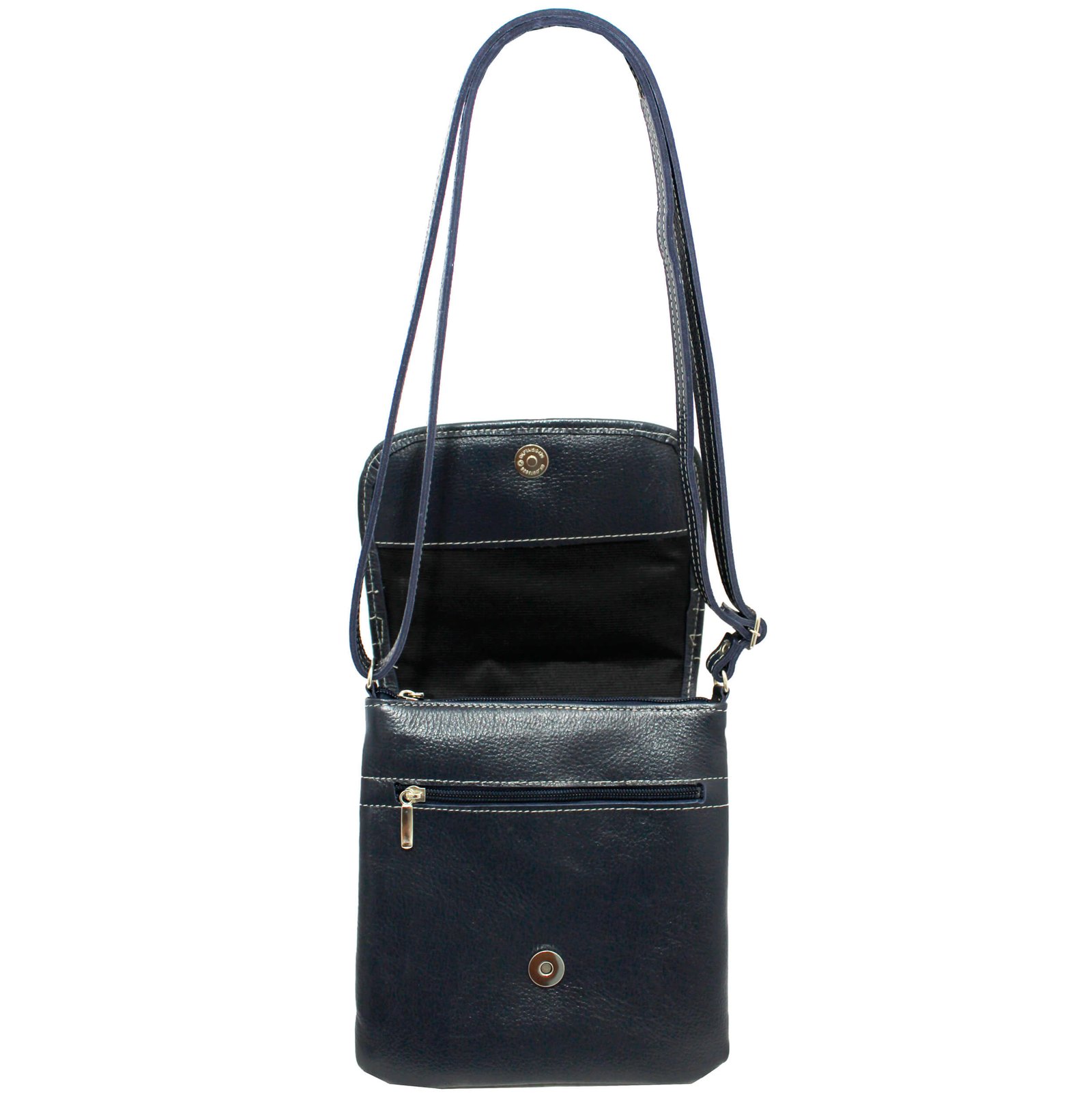 Bolsa Em Couro Legitimo Feminina Transversal Tampa - Imagem 9