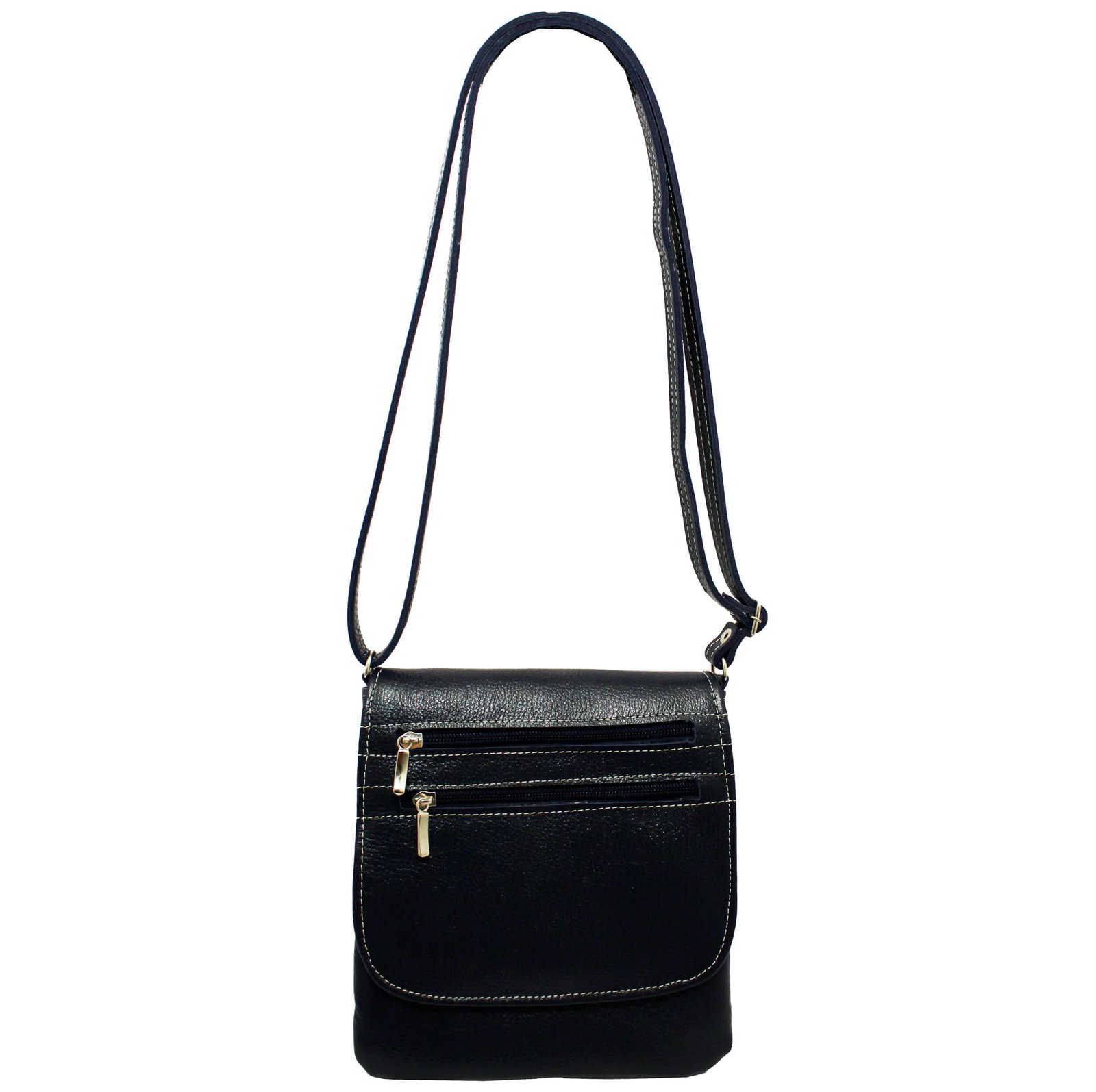 Bolsa Em Couro Legitimo Feminina Transversal Tampa - Imagem 6