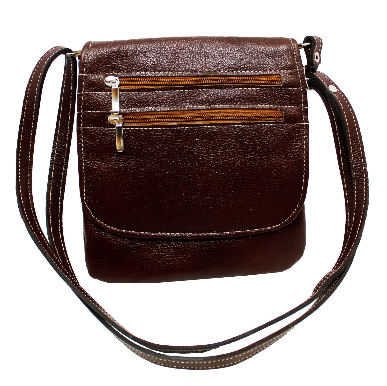 Bolsa Em Couro Legitimo Feminina Transversal Tampa - Imagem 18