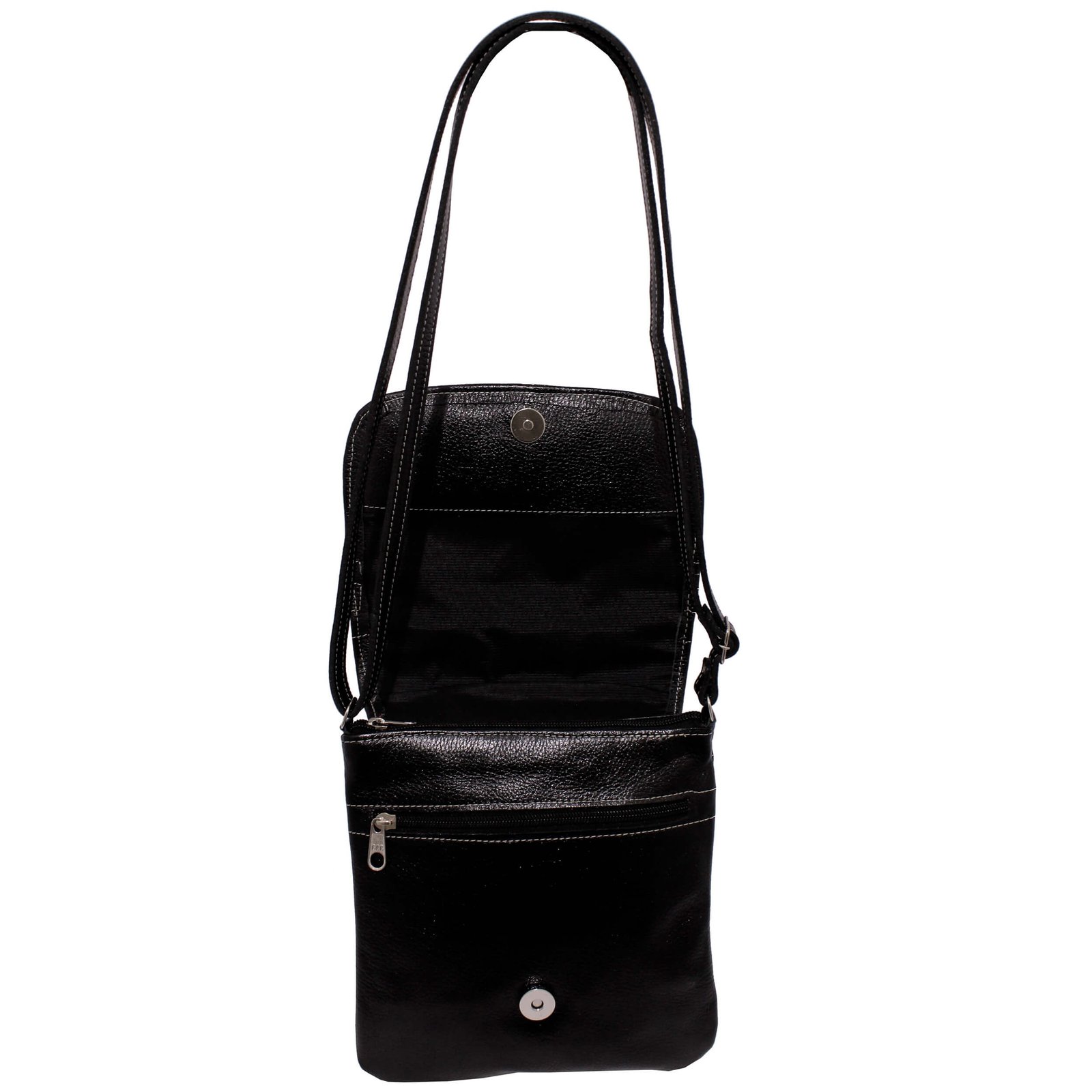 Bolsa Em Couro Legitimo Feminina Transversal Tampa - Imagem 23