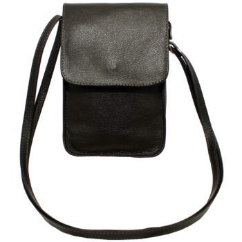 Bolsa Couro Legitimo Transversal Tampa Porta Celular Pequena