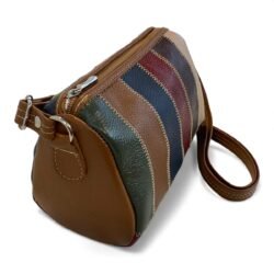 Bolsa Retalhos De Couro Legitimo Bau Feminina Transversal