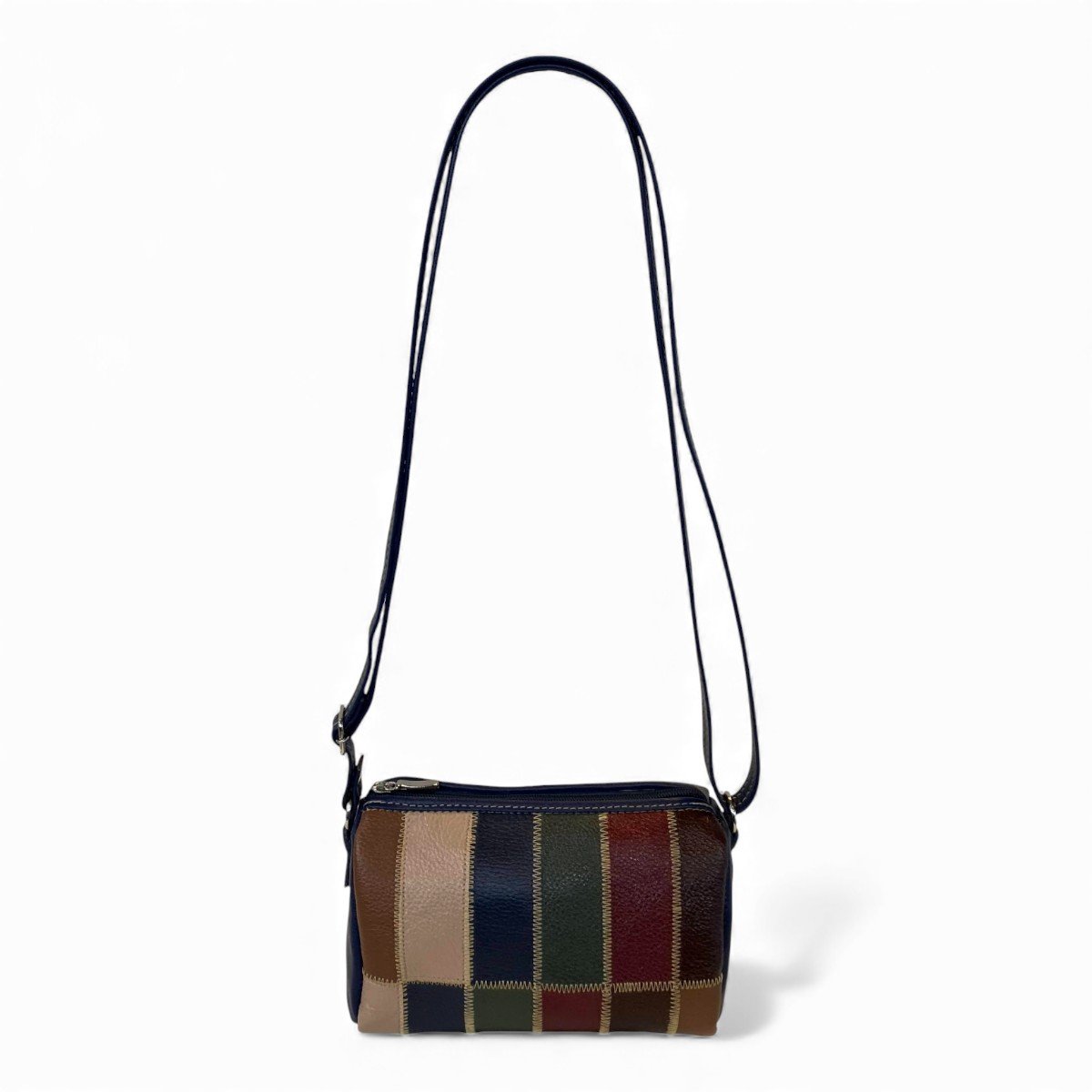 Bolsa Retalhos De Couro Legitimo Bau Feminina Transversal - Imagem 12