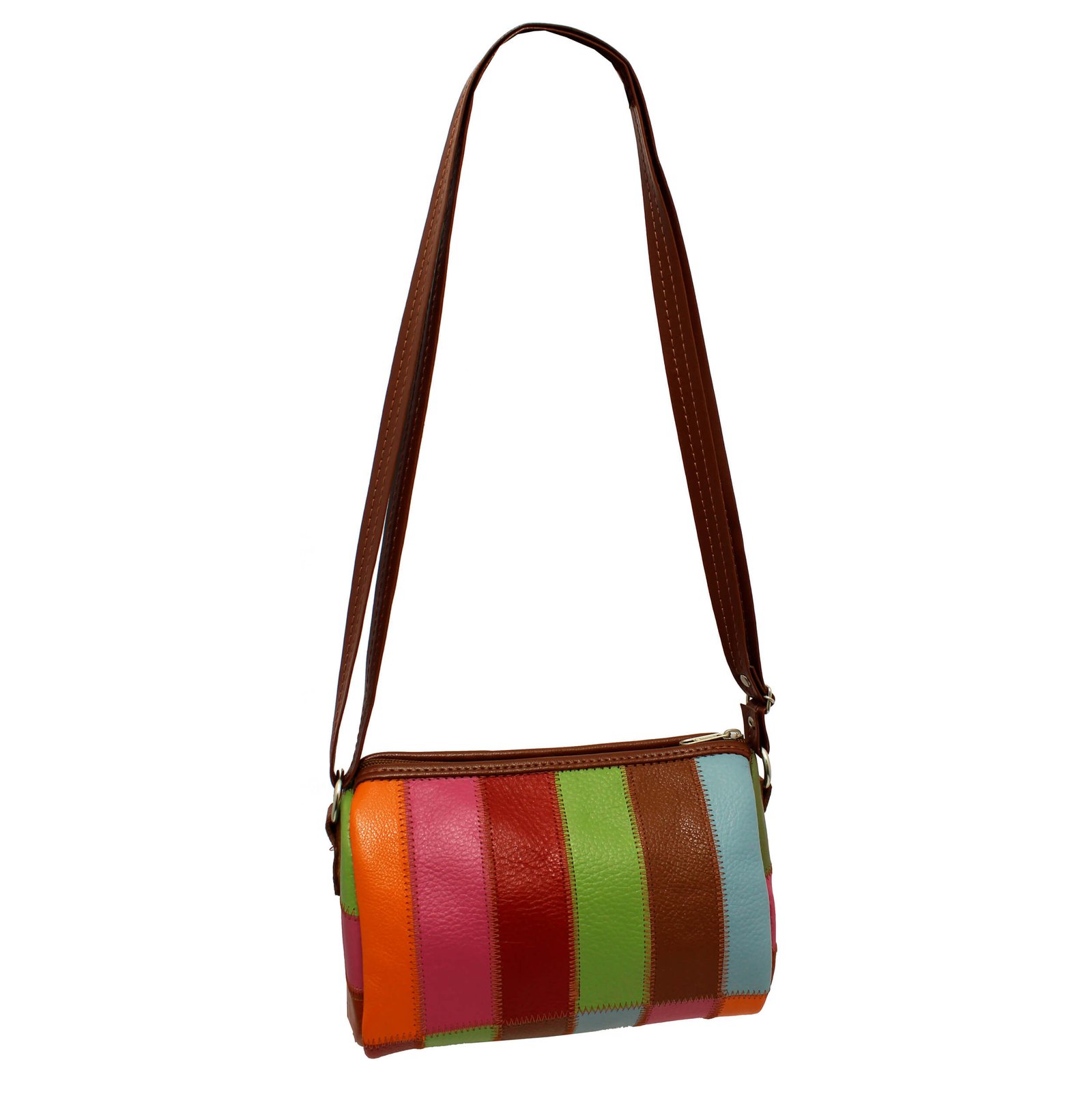 Bolsa Retalhos De Couro Legitimo Bau Feminina Transversal - Imagem 2