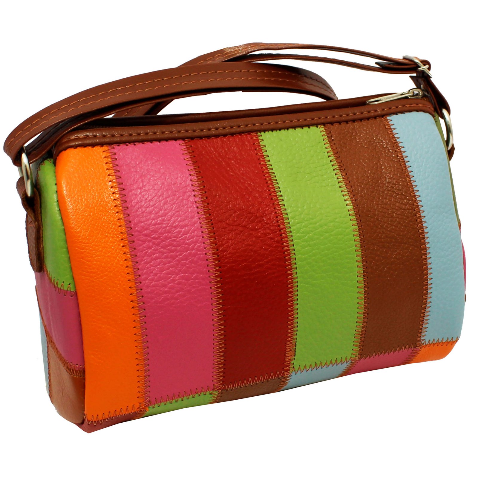 Bolsa Retalhos De Couro Legitimo Bau Feminina Transversal - Imagem 16