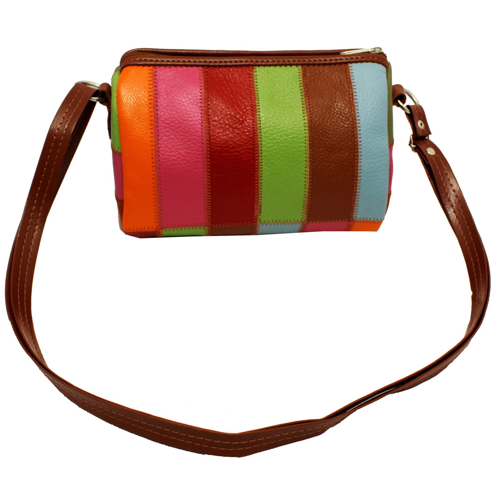 Bolsa Retalhos De Couro Legitimo Bau Feminina Transversal - Imagem 15