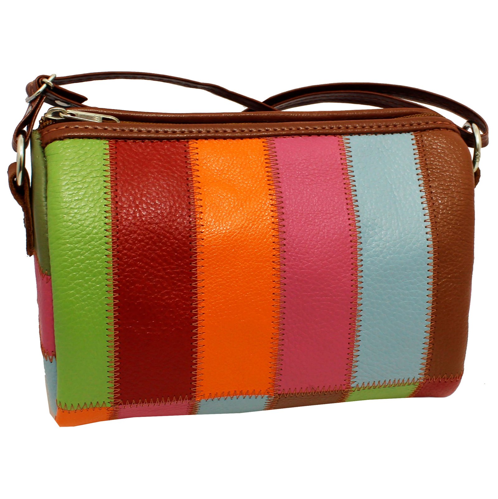 Bolsa Retalhos De Couro Legitimo Bau Feminina Transversal - Imagem 14