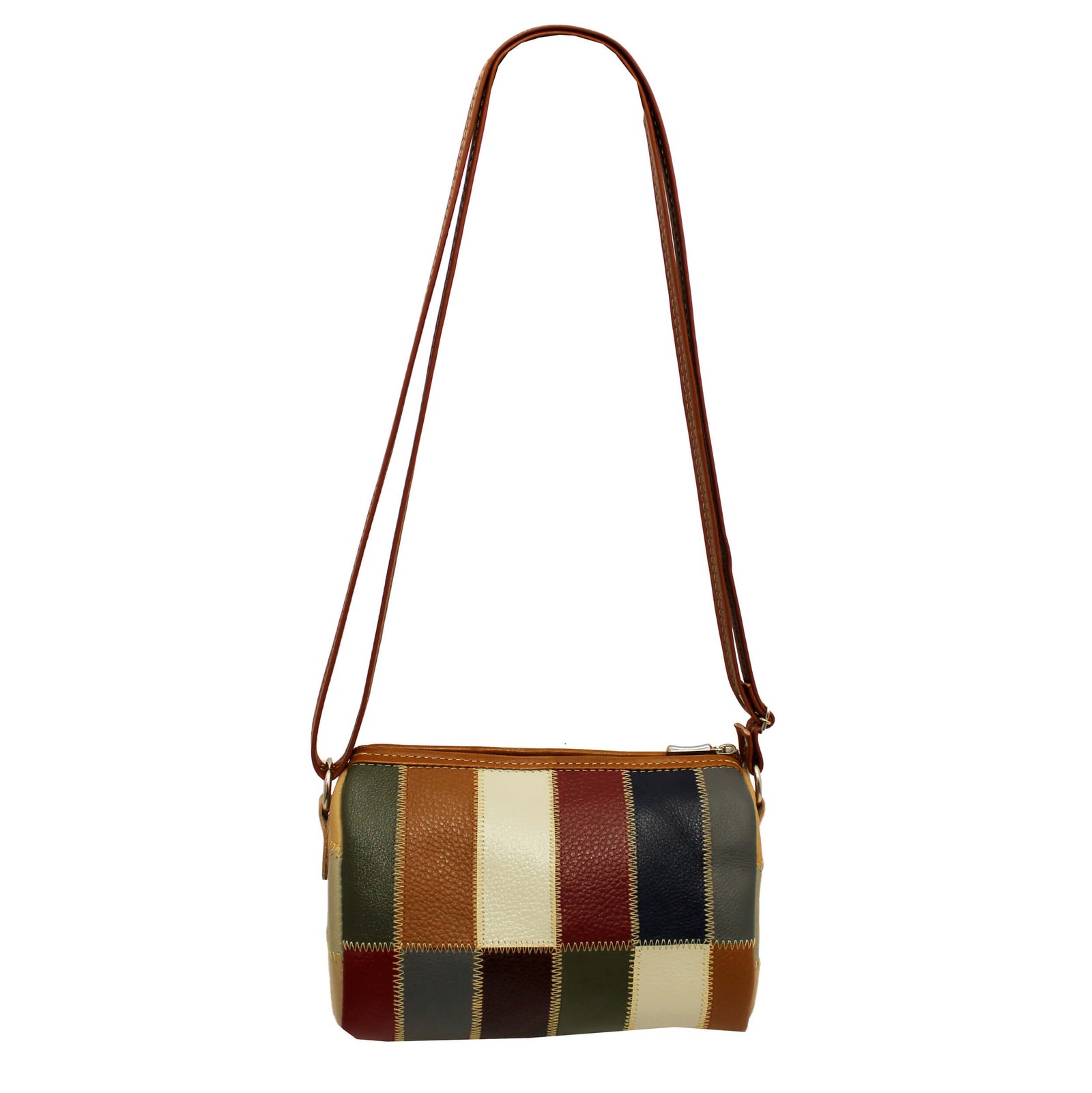 Bolsa Retalhos De Couro Legitimo Bau Feminina Transversal - Imagem 13