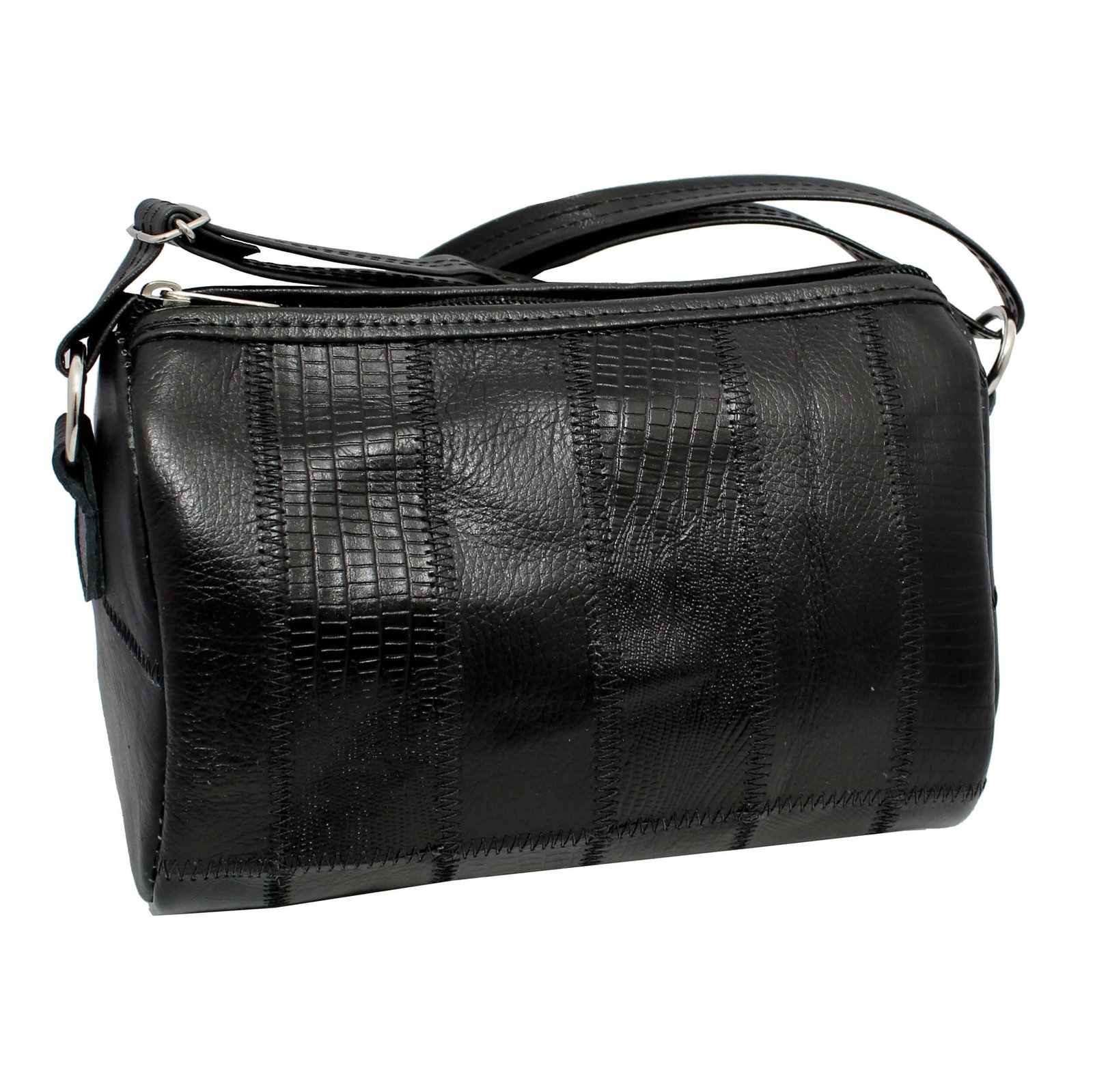 Bolsa Retalhos De Couro Legitimo Bau Feminina Transversal - Imagem 5