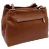 Bolsa Couro Legítimo Feminina Alça Redonda Pequena 3 Divisões - Thumbnail Image 2