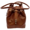 Bolsa Couro Legítimo Feminina Alça Redonda Pequena 3 Divisões - Thumbnail Image 18