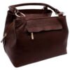 Bolsa Couro Legítimo Feminina Alça Redonda Pequena 3 Divisões - Thumbnail Image 15