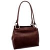 Bolsa Couro Legítimo Feminina Alça Redonda Pequena 3 Divisões - Thumbnail Image 14