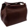 Bolsa Couro Legítimo Feminina Alça Redonda Pequena 3 Divisões - Thumbnail Image 13