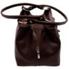 Bolsa Couro Legítimo Feminina Alça Redonda Pequena 3 Divisões - Thumbnail Image 12