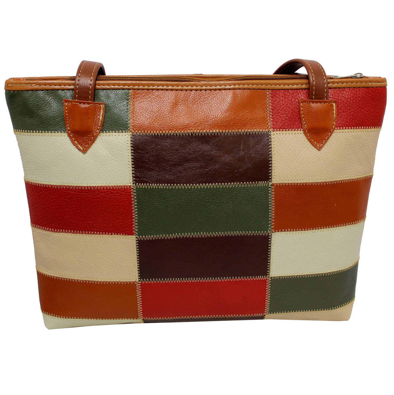 Bolsa Em Couro Retalhos Ombro Feminina Pastel Pasta - Imagem 10