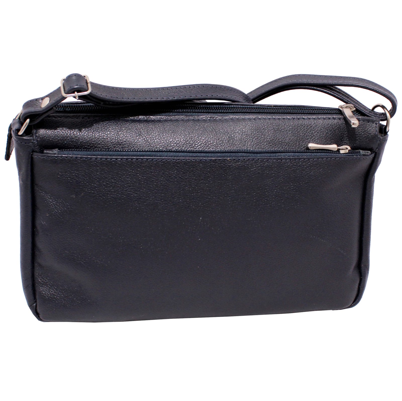 Bolsa Feminina Couro Transversal 4 Zíperes Bls094 Croco Casual - Imagem 9