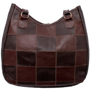 Bolsa Em Retalhos De Couro Legitimo Ombro Grande Feminina - Imagem 18