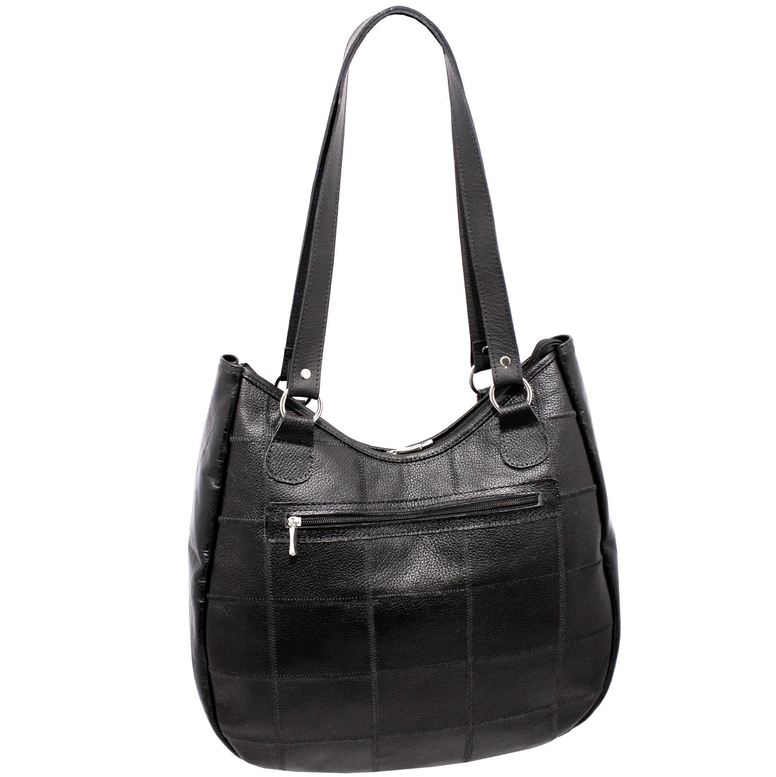 Bolsa Em Retalhos De Couro Legitimo Ombro Grande Feminina - Imagem 16