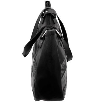 Bolsa Em Retalhos De Couro Legitimo Ombro Grande Feminina - Imagem 8
