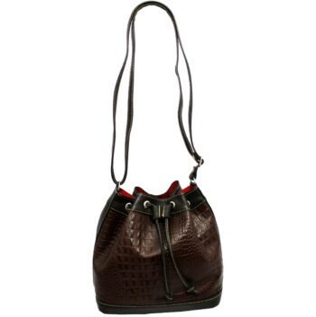 Bolsa Feminina Couro Legitimo Transversal Saco Saquinho Croco Moda - Image 11