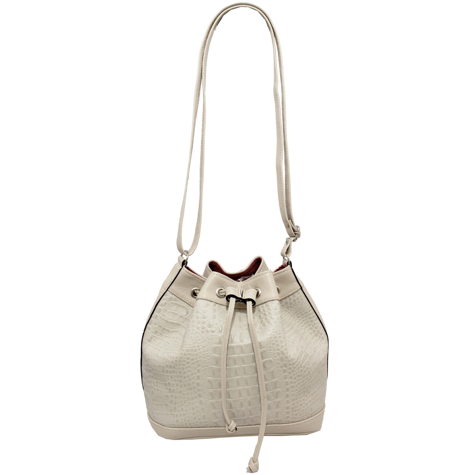 Bolsa Feminina Couro Legitimo Transversal Saco Saquinho Croco Moda - Imagem 8