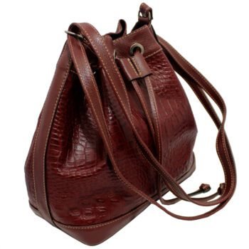 Bolsa Feminina Couro Legitimo Transversal Saco Saquinho Croco Moda - Image 2