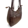 Bolsa Em Retalhos De Couro Legitimo Ombro Grande Feminina - Thumbnail Image 5