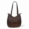 Bolsa Em Retalhos De Couro Legitimo Ombro Grande Feminina - Thumbnail Image 6