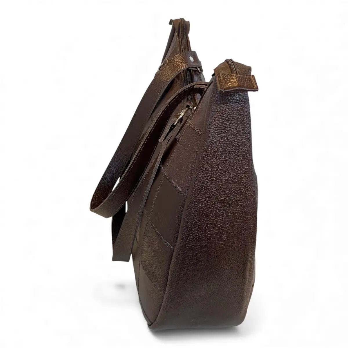 Bolsa Em Retalhos De Couro Legitimo Ombro Grande Feminina - Imagem 9