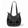 Bolsa Em Retalhos De Couro Legitimo Ombro Grande Feminina - Thumbnail Image 10