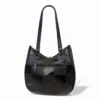 Bolsa Em Retalhos De Couro Legitimo Ombro Grande Feminina - Thumbnail Image 26