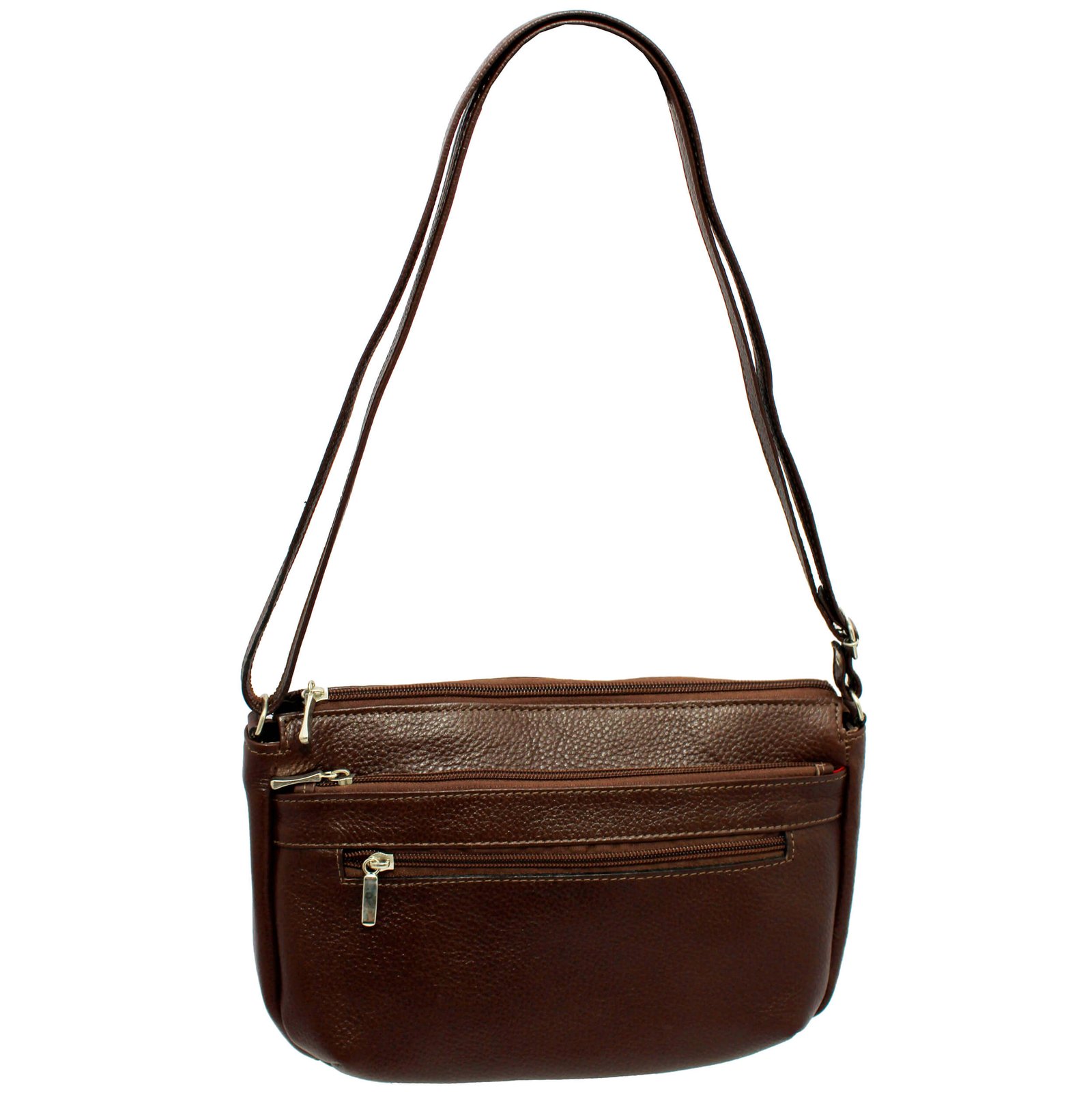 Bolsa Feminina Couro Transversal 4 Zíperes Lisa Casual - Imagem 32