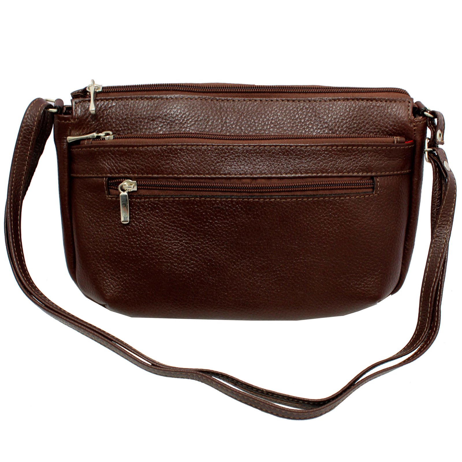 Bolsa Feminina Couro Transversal 4 Zíperes Lisa Casual - Imagem 31