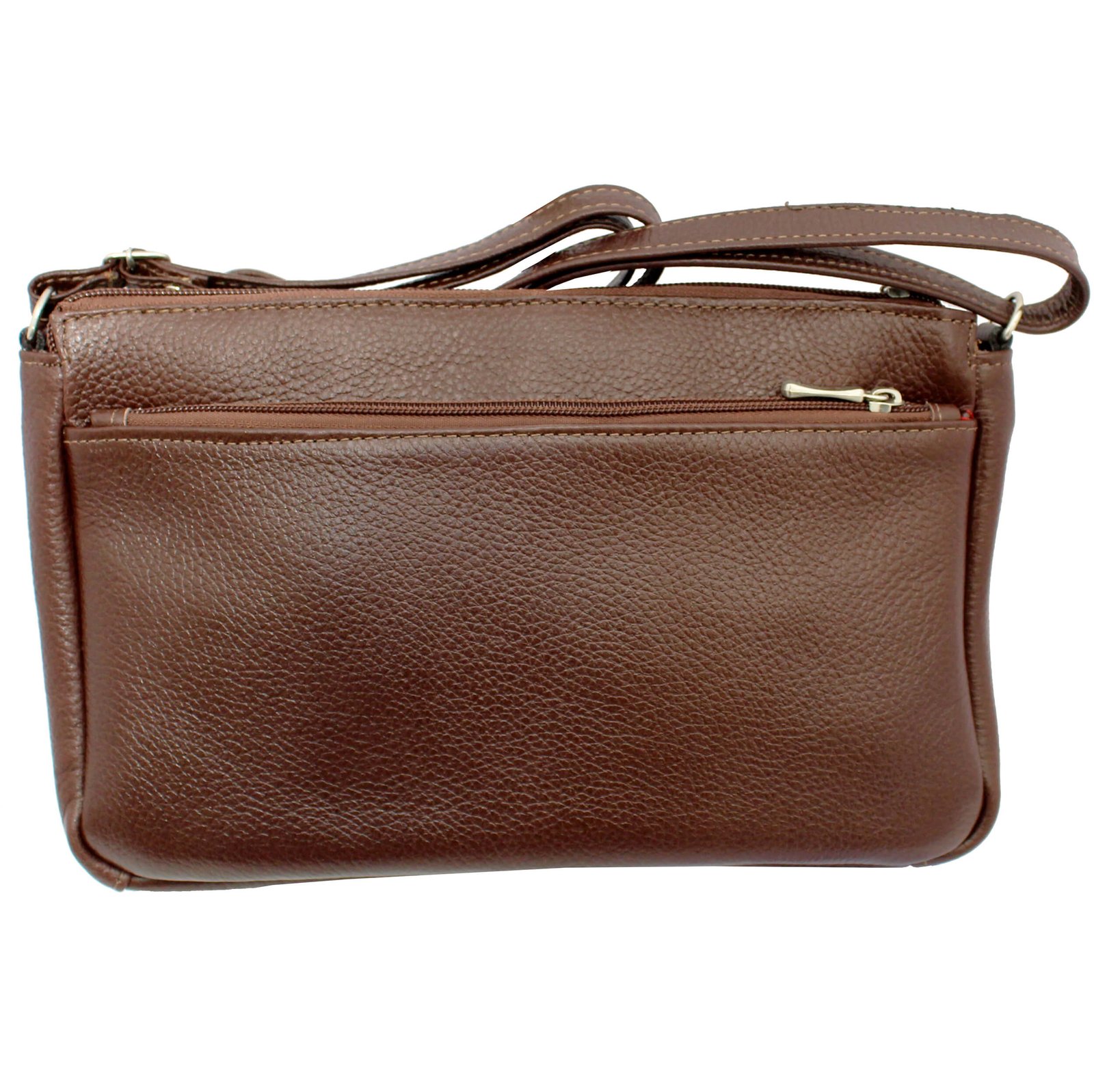 Bolsa Feminina Couro Transversal 4 Zíperes Lisa Casual - Imagem 28