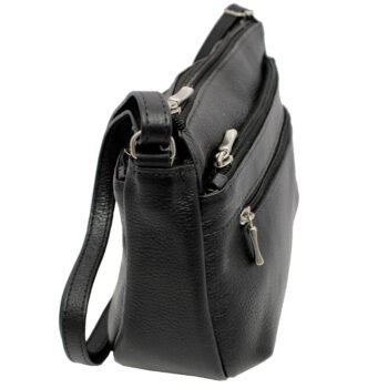 Bolsa Feminina Couro Transversal 4 Zíperes Lisa Casual - Image 34