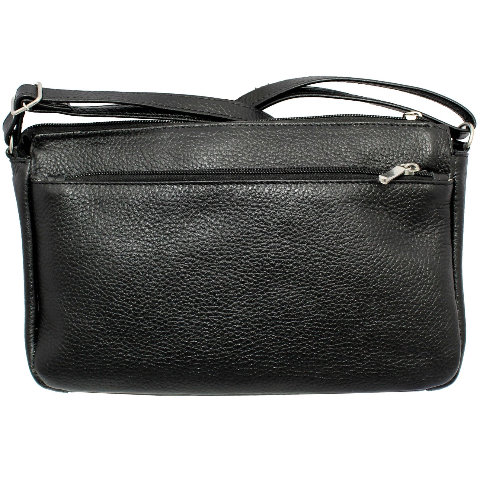 Bolsa Feminina Couro Transversal 4 Zíperes Bls094 Croco Casual - Imagem 4