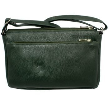Bolsa Feminina Couro Transversal 4 Zíperes Matelassê Casual - Image 8