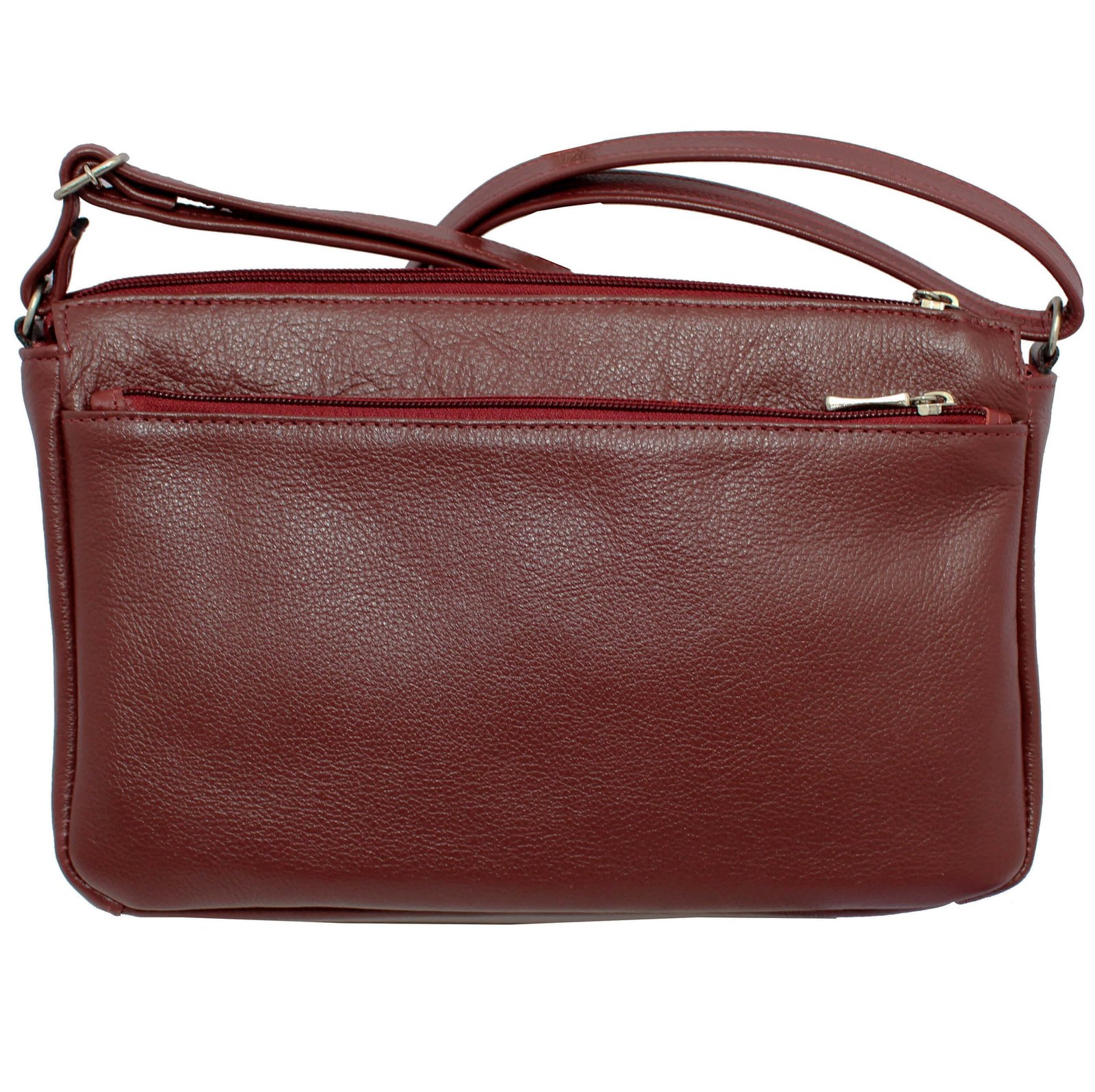 Bolsa Feminina Couro Transversal 4 Zíperes Matelassê Casual - Imagem 3