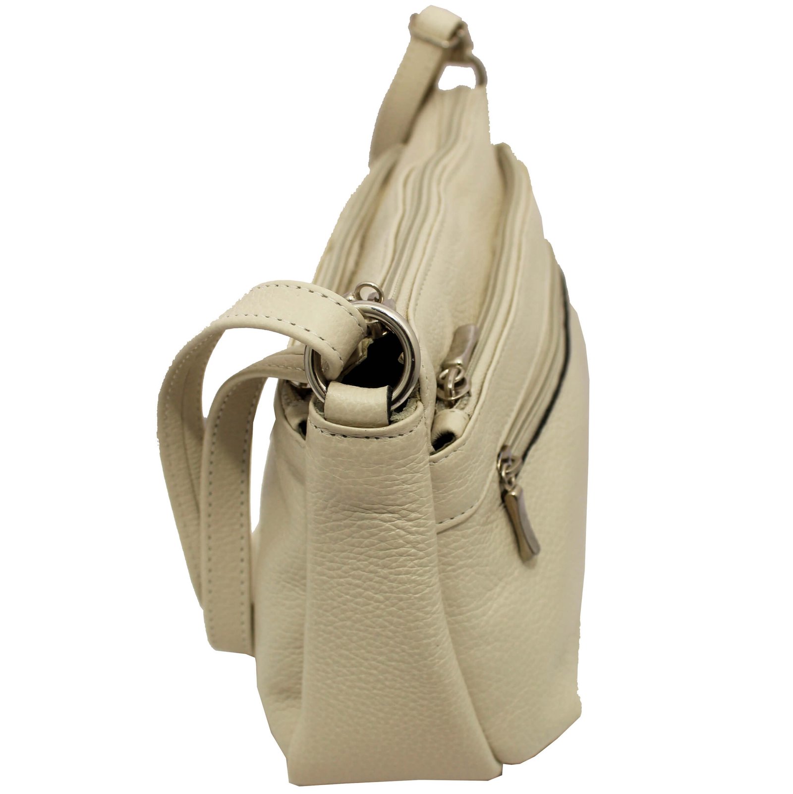 Bolsa Feminina Couro Transversal 4 Zíperes Lisa Casual - Imagem 25