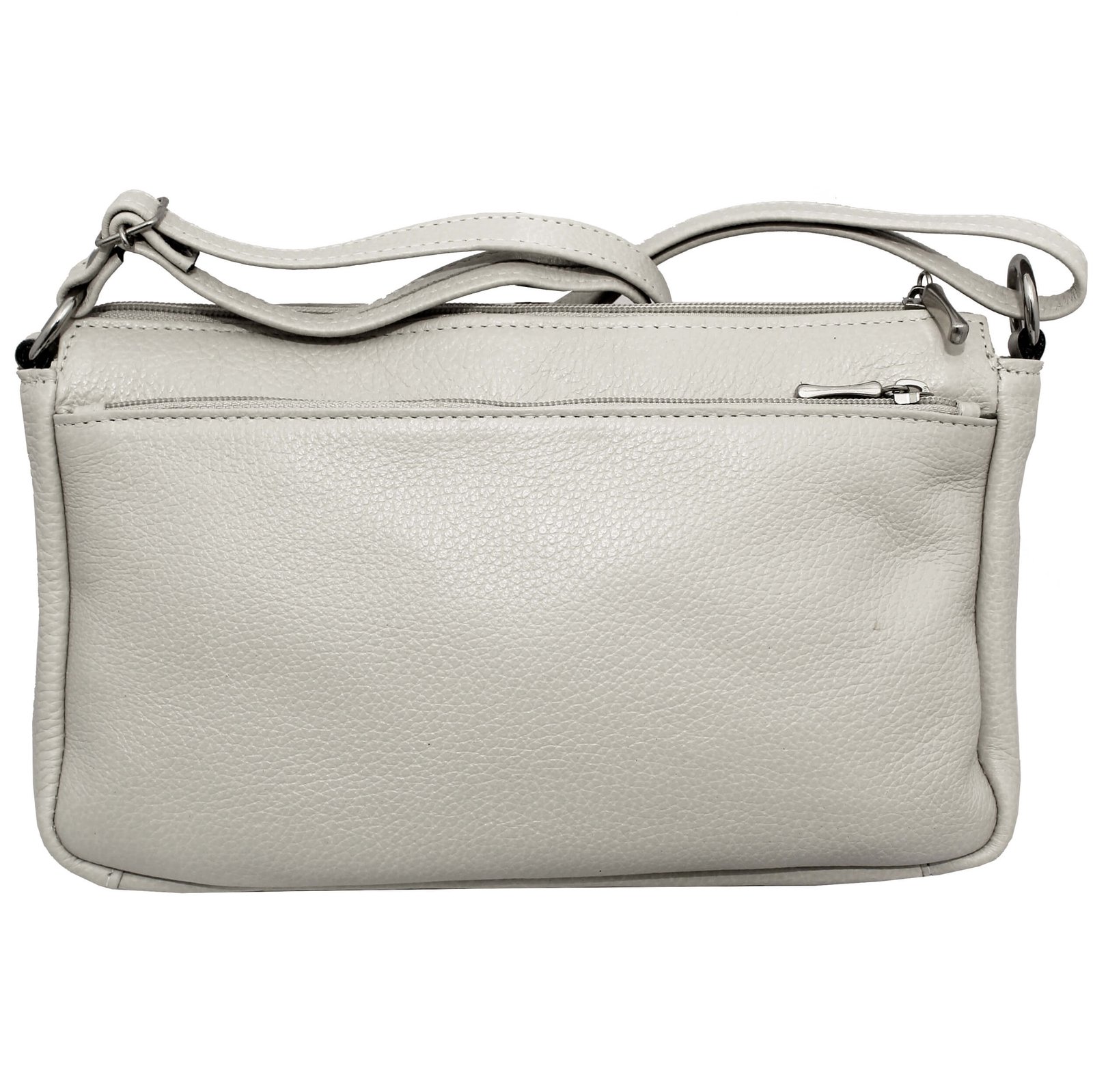 Bolsa Feminina Couro Transversal 4 Zíperes Lisa Casual - Imagem 22