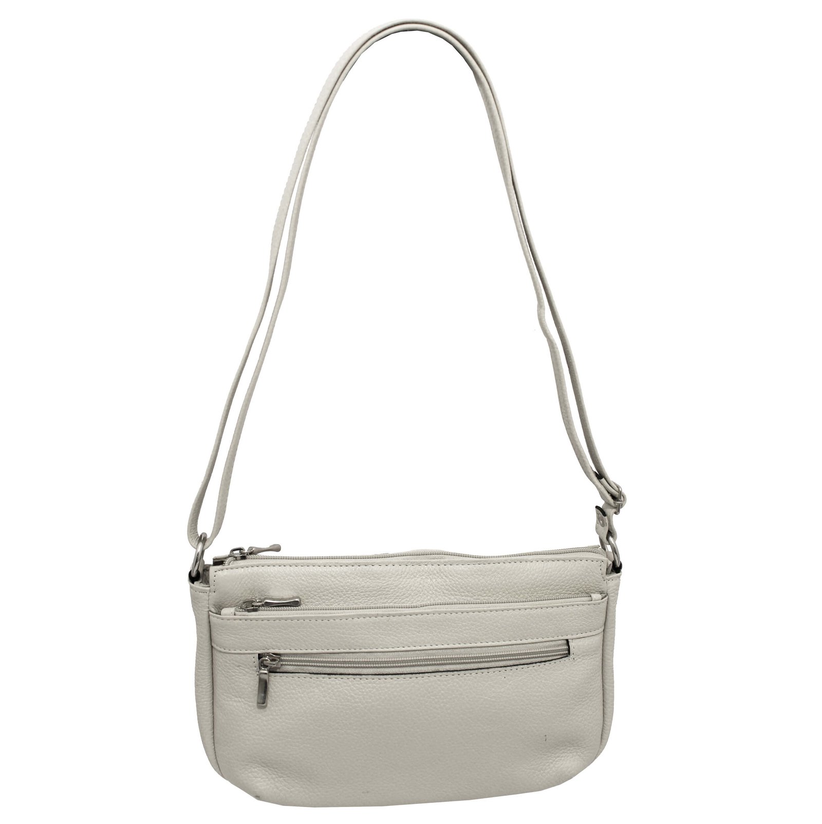 Bolsa Feminina Couro Transversal 4 Zíperes Lisa Casual - Imagem 21