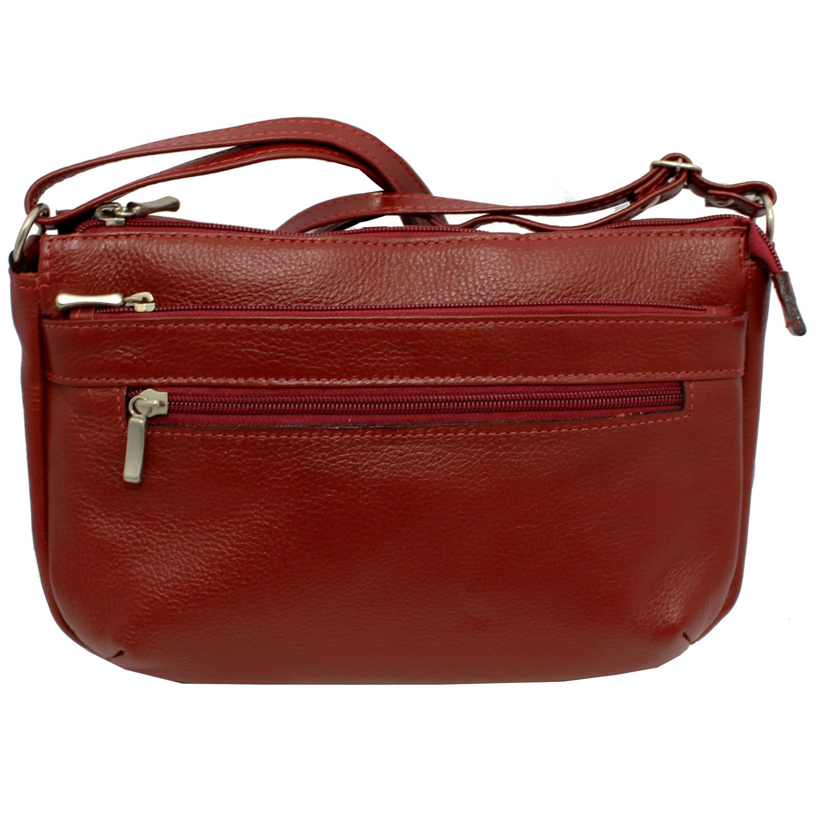 Bolsa Feminina Couro Transversal 4 Zíperes Lisa Casual - Imagem 15