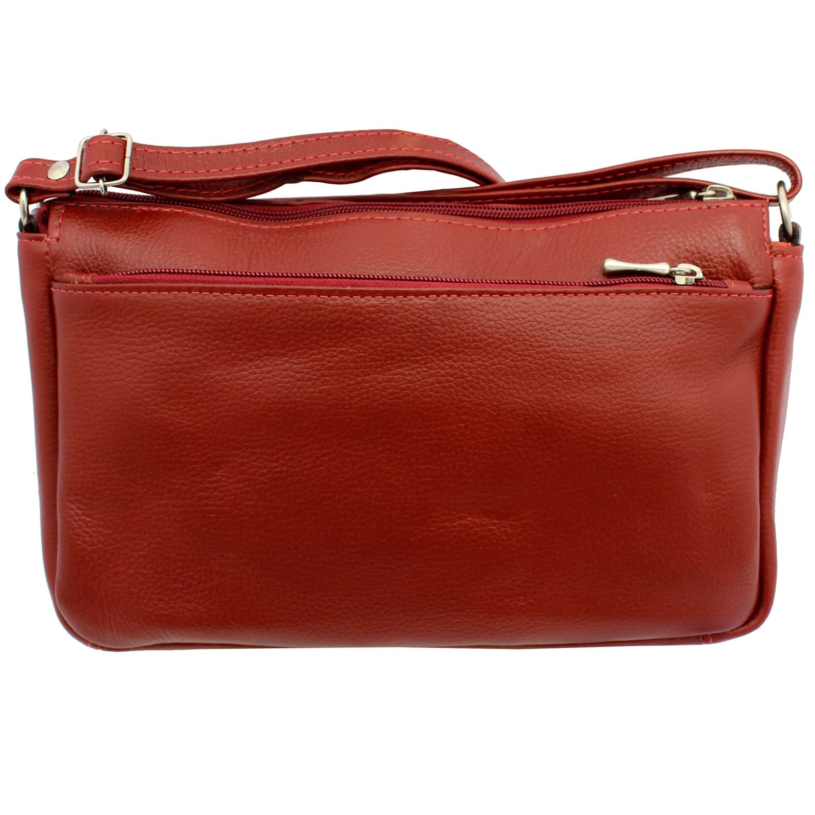 Bolsa Feminina Couro Transversal 4 Zíperes Lisa Casual - Imagem 13