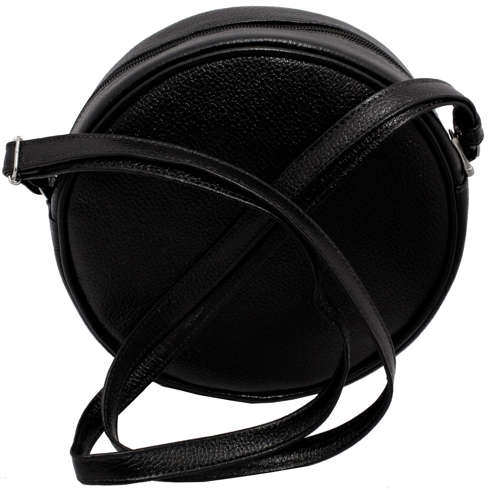 Bolsa Couro Legitimo Redonda Transversal Feminina Casual - Imagem 5