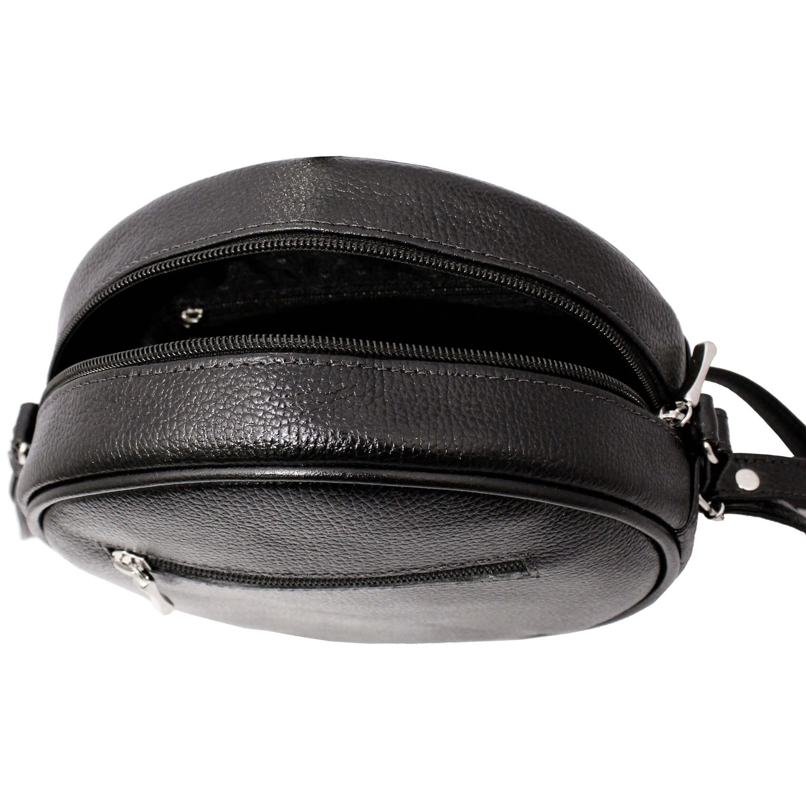 Bolsa Couro Legitimo Redonda Transversal Feminina Casual - Imagem 4