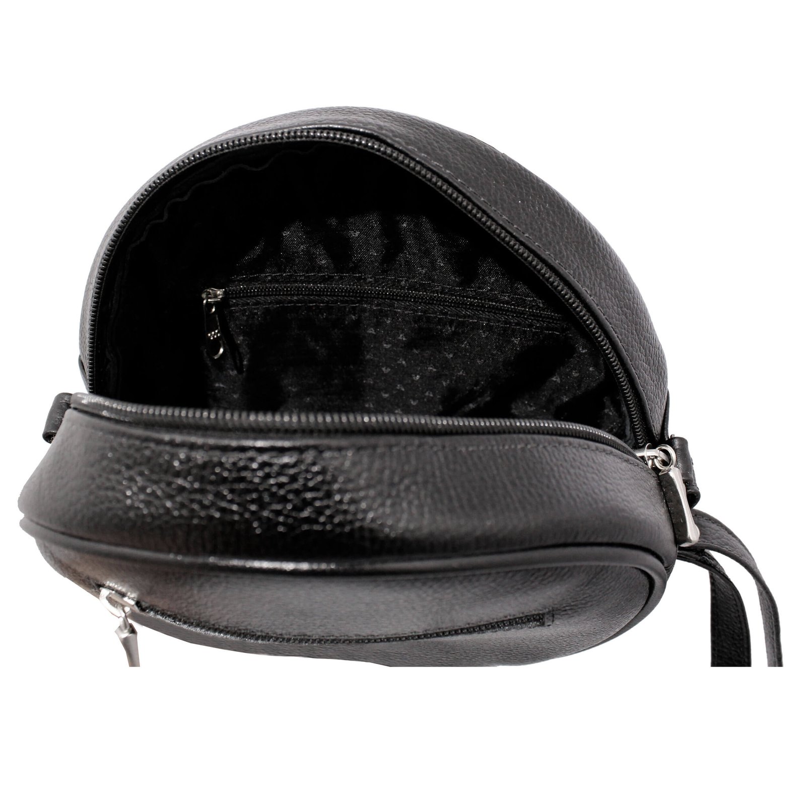 Bolsa Couro Legitimo Redonda Transversal Feminina Casual - Imagem 3