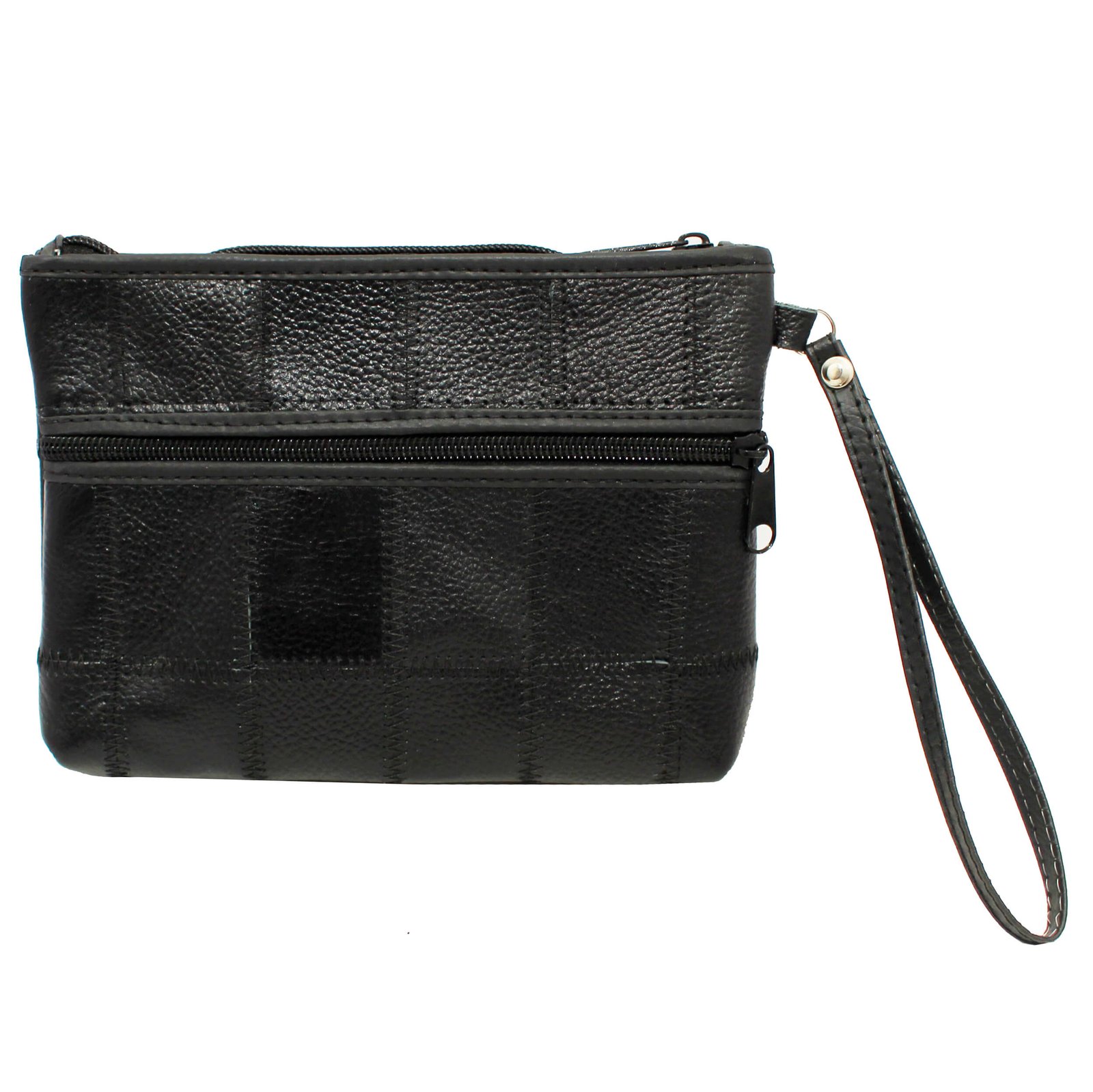 Bolsa Em Retalho De Couro Alça De Mão Carteira - Imagem 4