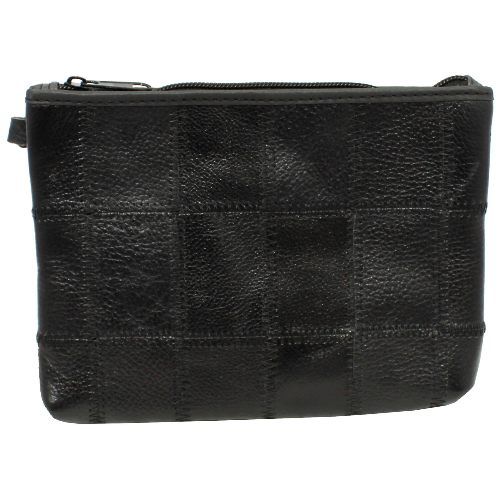 Bolsa Em Retalho De Couro Alça De Mão Carteira - Imagem 2