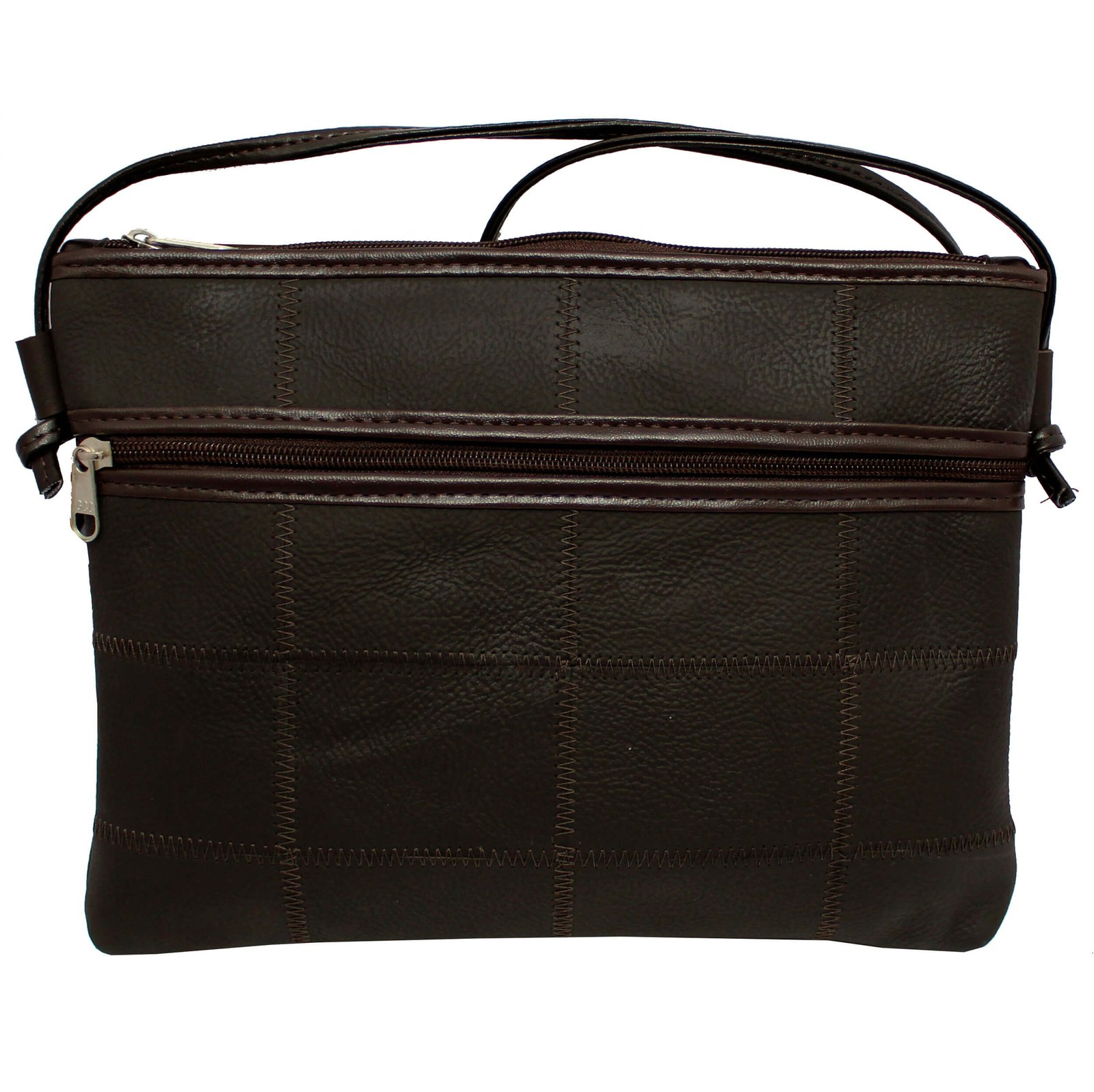 Bolsa De Retalhos Em Couro Transversal Feminina Patchwork Grande - Imagem 6